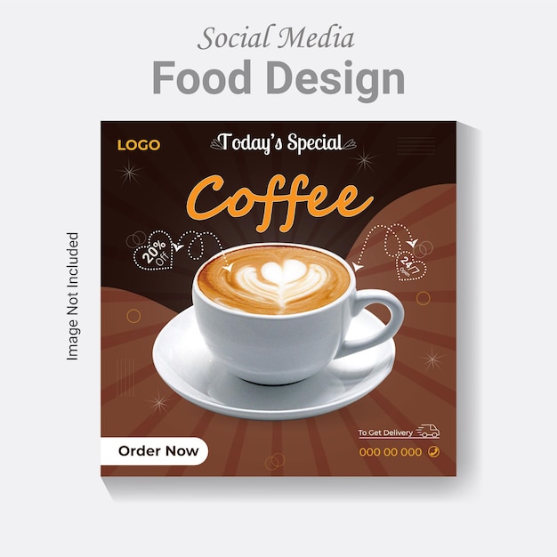 Köstliche Social Media-Post-Food-Design-Vorlage Werbeplakat Instagram-Banner-Layout