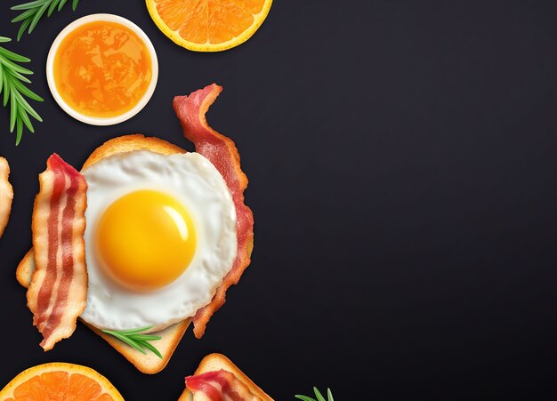 Köstlicher Speck- und Eier-Frühstücks-Hintergrund