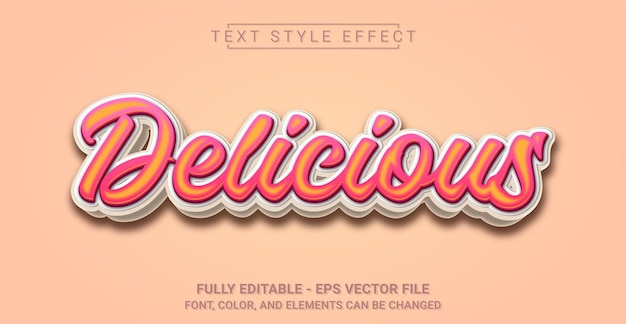 Köstlicher textstil-effekt bearbeitbare grafische textvorlage