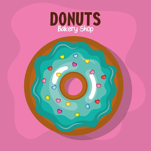 Köstliches donutsbäckereiladen-vektorillustrationsdesign