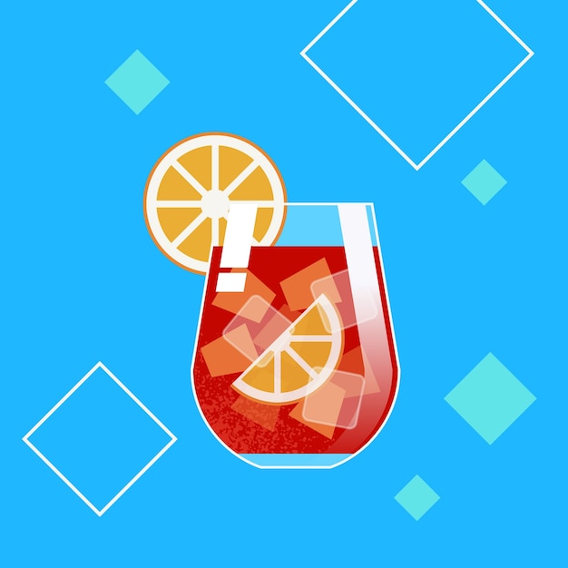 Vektor köstliches erfrischendes sangria-getränk illustriert