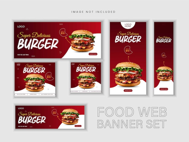 Köstliches Food-Web-Banner-Set für Restaurant