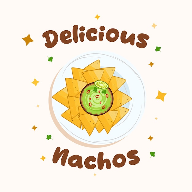 Vektor köstliches lateinamerikanisches essen nacho illustration