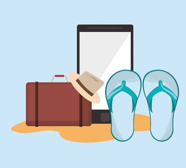 Koffer mit urlaubsreise-ikonenbild