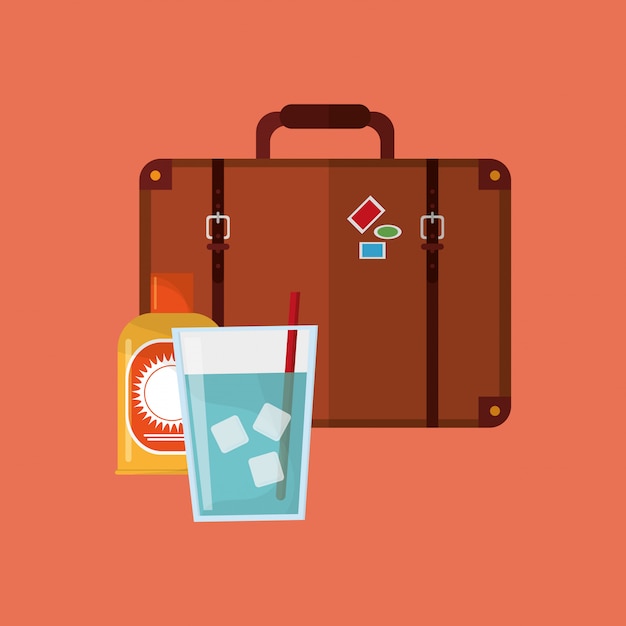 Koffer mit urlaubsreise-ikonenbild