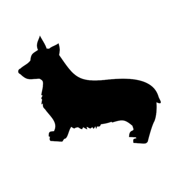 Kogi-hund ist ein schwarz-weiß-vektor
