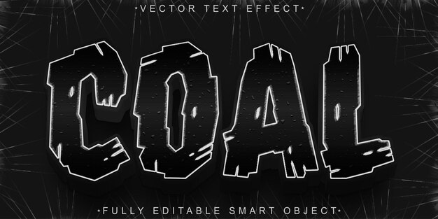Kohlenvektor voll redigierbarer Smart Object Text-Effekt