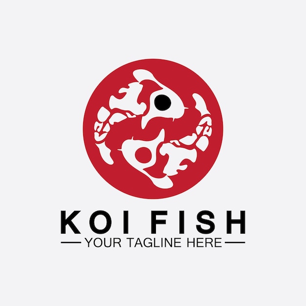 Koi fisch-logo-design-vektor-vorlage