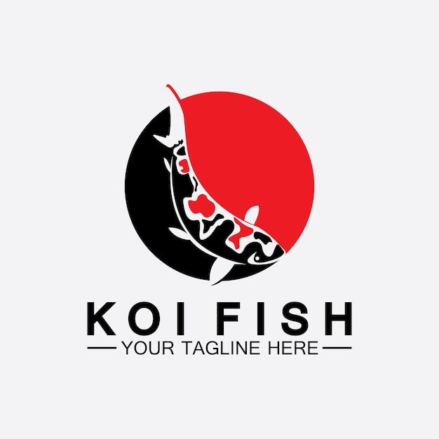 Koi fisch-logo-design-vektor-vorlage