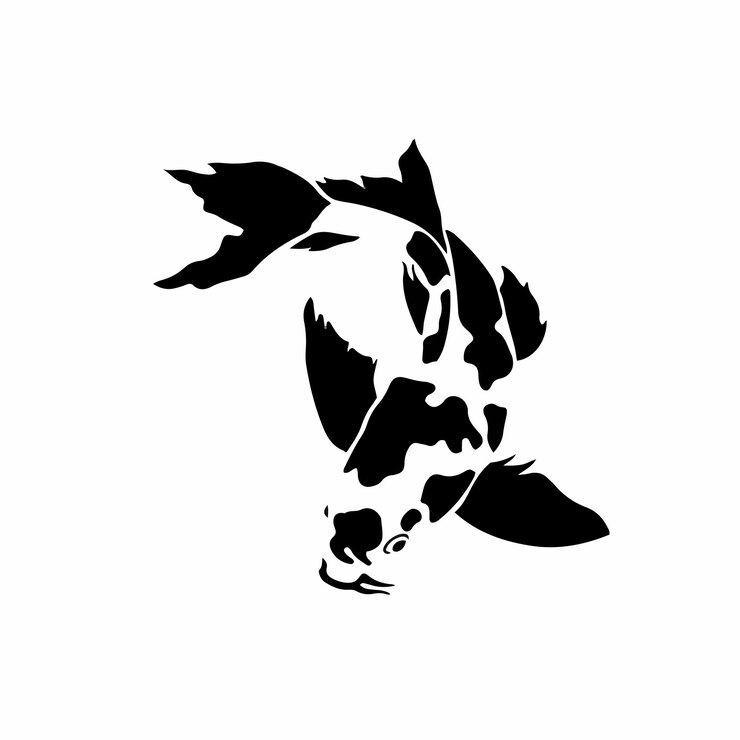 Koi Fisch Symbol Logo Vektor Illustration