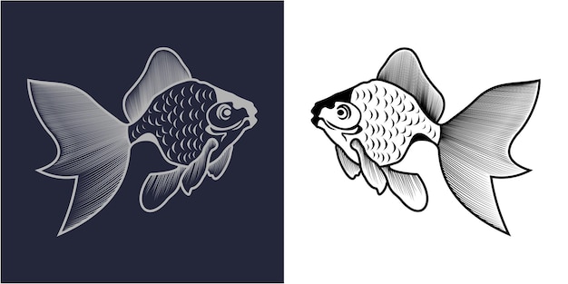 KOI FISH VECTOR KUNST-Design-Vorlage