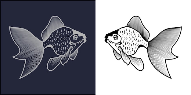 Vektor koi fish vector kunst-design-vorlage