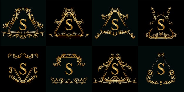 Kollektion von logo initial s mit luxusornament