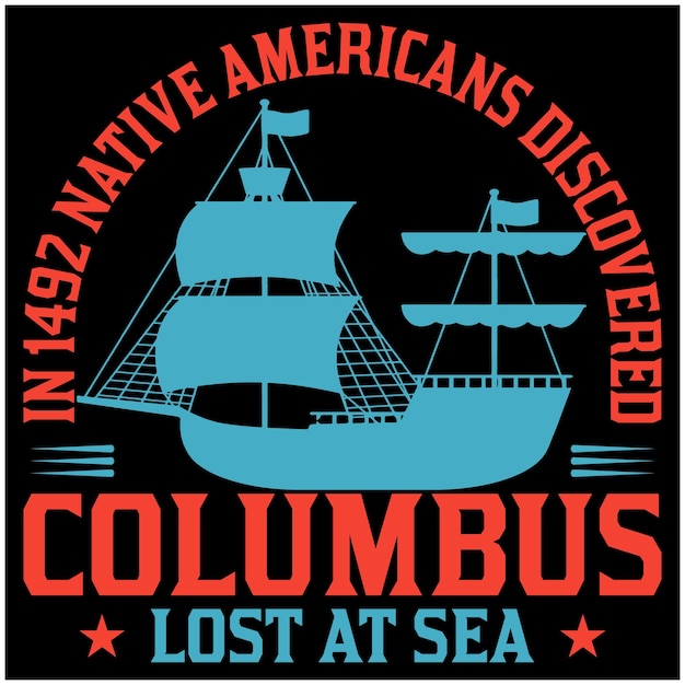 Vektor kolumbus „lost at sea“-zitat-design