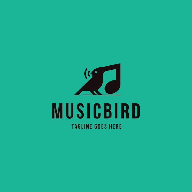 Kombinationsvogel mit inspiration für das design des musikton-logos