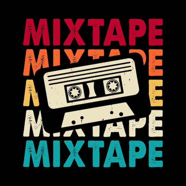 Komisches Old School Hip Hop Retro Vintage Kassettenmusik Mixtape T-Shirt-Design