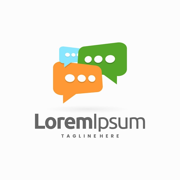 Kommentar-Blase-Raum-Logo-Design-Illustration