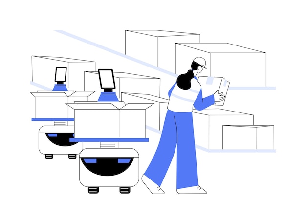 Kommissionierung von Robotern abstrakte Konzeptvektorillustration
