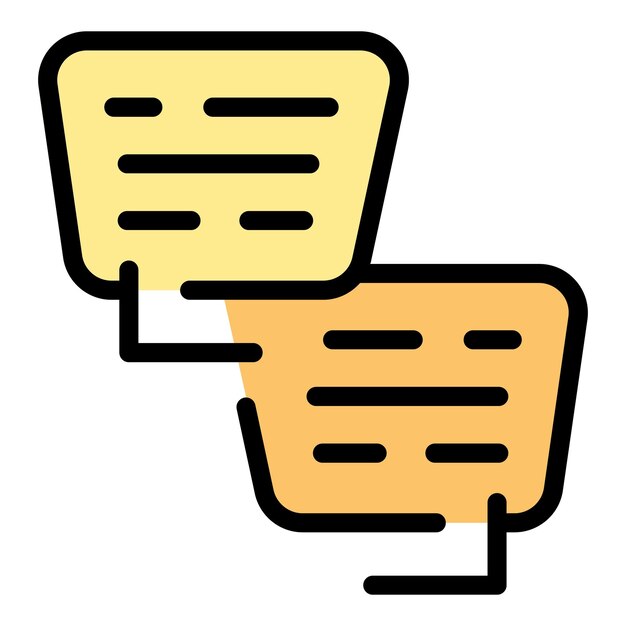 Kommunikations-chat-symbol umriss des kommunikations-chat-vektorsymbols für webdesign isoliert auf weißem, flachem hintergrund