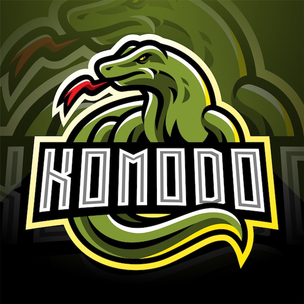 Komodo esport maskottchen logo design