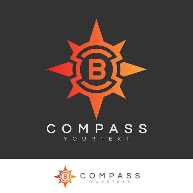 Kompass anfangsbuchstabe b logo design