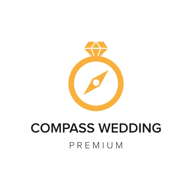 Kompass hochzeit logo symbol vektor vorlage