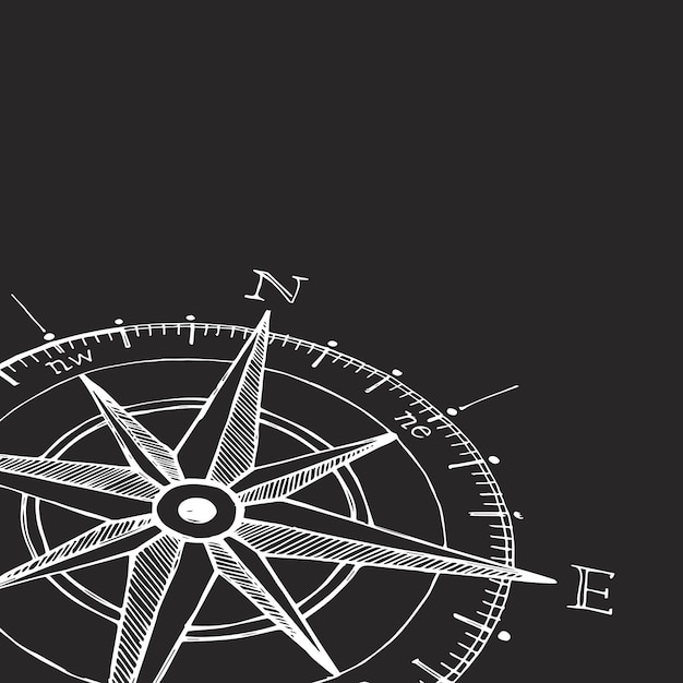 Kompass-Windrose, perspektivische Ansicht, Vektorillustration