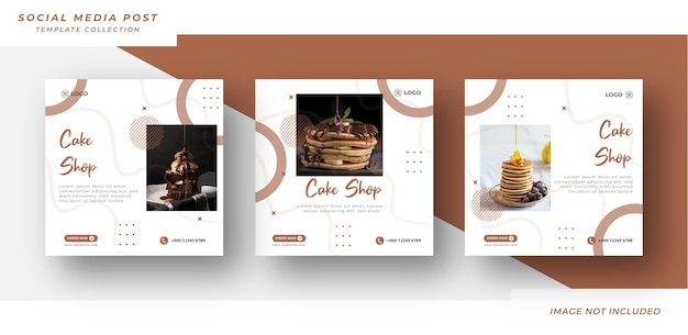 Konditorei Geschichten Social Media Banner Designvorlage Premium Vektor