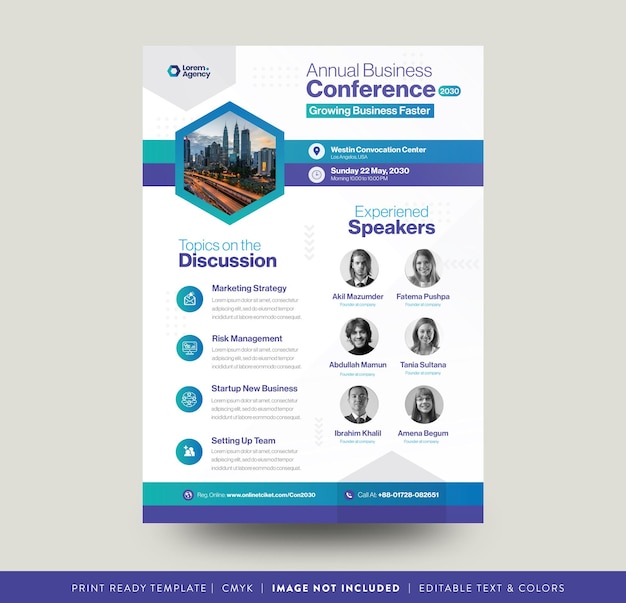 Konferenz-flyer-design digitales marketing-webinar corporate business meetup-flyer-design