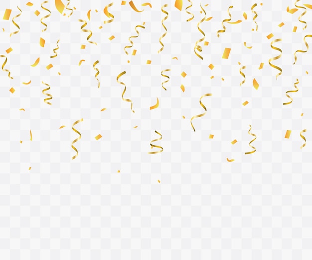 Konfetti und Glitzer auf transparentem Hintergrund.