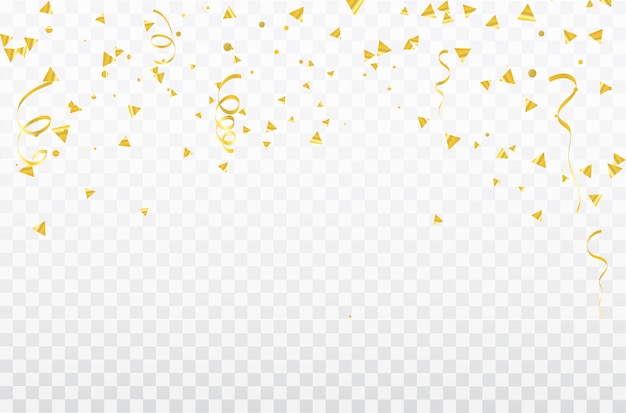 Konfetti und goldene Bänder.