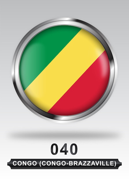 Kongo (Kongo-Brazzaville) Flaggenabzeichen-Symbol voller Vektor