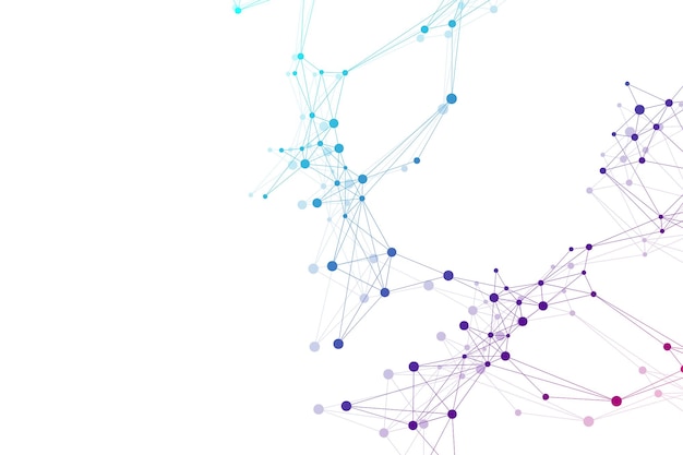 Konnektivitätsflusspunkt abstrakter hintergrund mit verbundenen punkten und linien vektorillustration