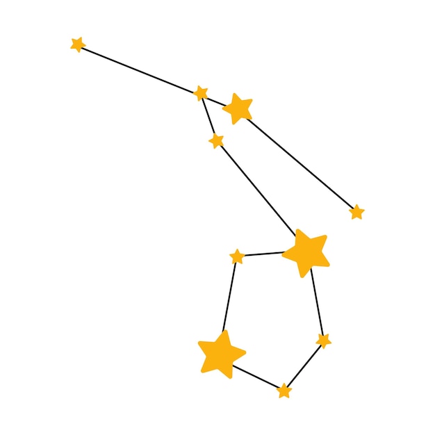 Vektor konstellation handgezeichnete vektorgrafik für kinder mit raumkonzept