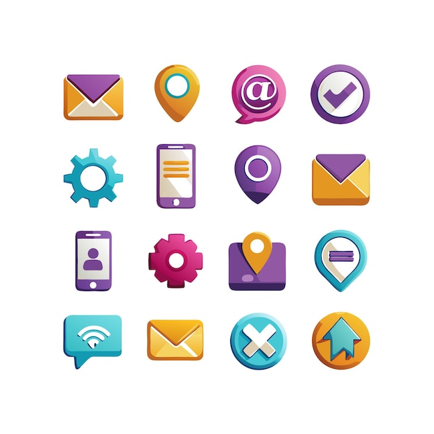 Kontakt mit uns Icon-Satz-Sammlung für Websites und mobile Anwendungen