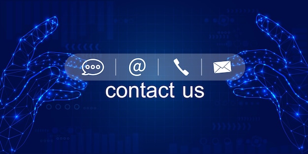 Kontaktieren Sie uns oder die Mitarbeiter der Kundensupport-Hotline verbinden Geschäftsmann mit einem Laptop und berühren auf dem virtuellen Bildschirm Kontaktsymbole E-Mail-Adresse Live-Chat Internet-WLAN