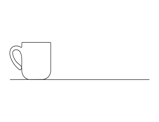 Kontinuierliche Ein-Linie-Zeichnung Kaffeetasse Vektor-Illustration