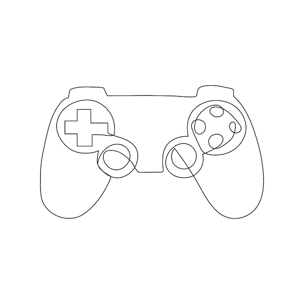 Kontinuierliche Ein-Linien-Zeichnung der Spielumrisse Vektor-Illustration