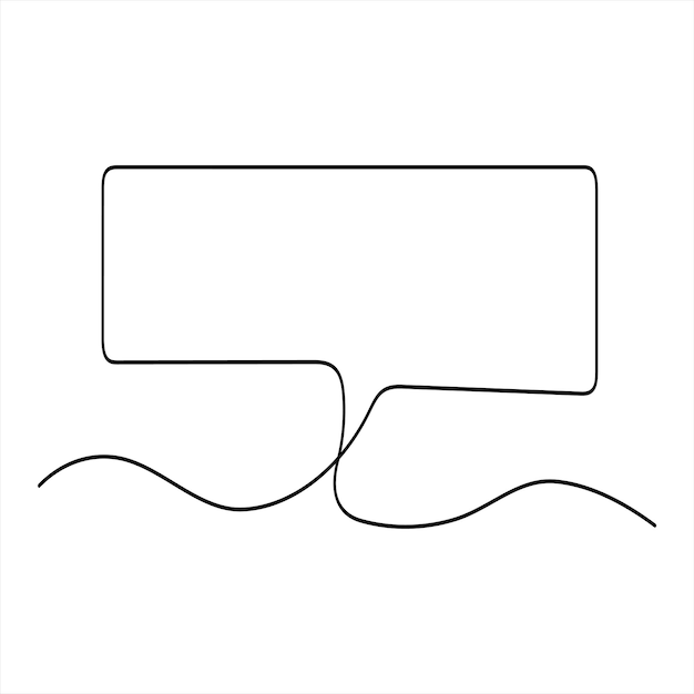 Kontinuierliche Ein-Linien-Zeichnung der Sprachblase Doodle Vektor-Illustration
