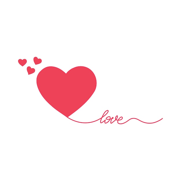Vektor kontinuierliche einzeilenkunst hearts of love konzept auf weißer illustration