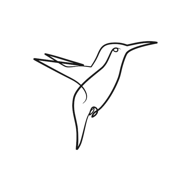 Kontinuierliche einzeilige Kunstzeichnung des Vogels