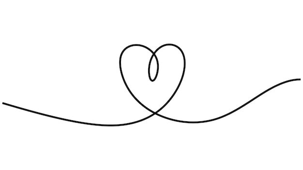 Vektor kontinuierliche einzeilige zeichnung des herzvektors. minimalistisch von hand gezeichnet