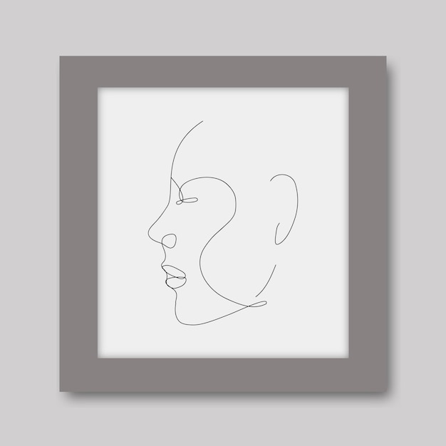 Kontinuierliche Kunsthandzeichnung der abstrakten Illustration des Gesichtes