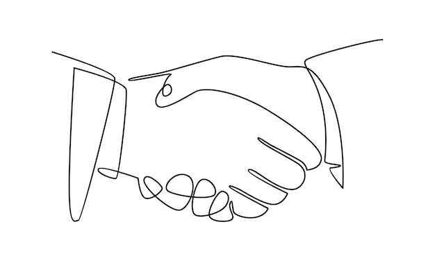 Kontinuierliche linie von geschäftsmann-handshake-illustration