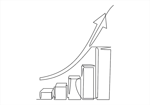 Kontinuierliche linienzeichnung grafik auf illustration vektor isoliert