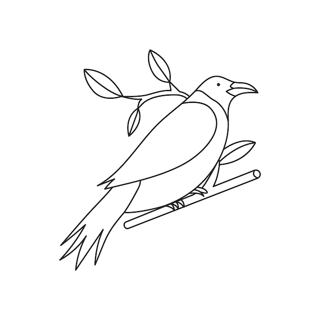 Vektor kontinuierliche vogel einzeilige kunstbild-symbol-design-vektorillustration