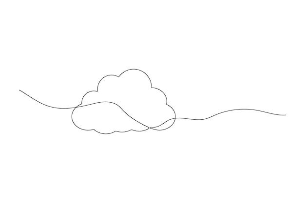 Kontinuierliche Wolkenlinie Zeichnung Vektor-Illustration