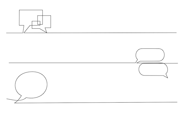 Kontinuierliche Zeichnung der Doodle Speech Bubble