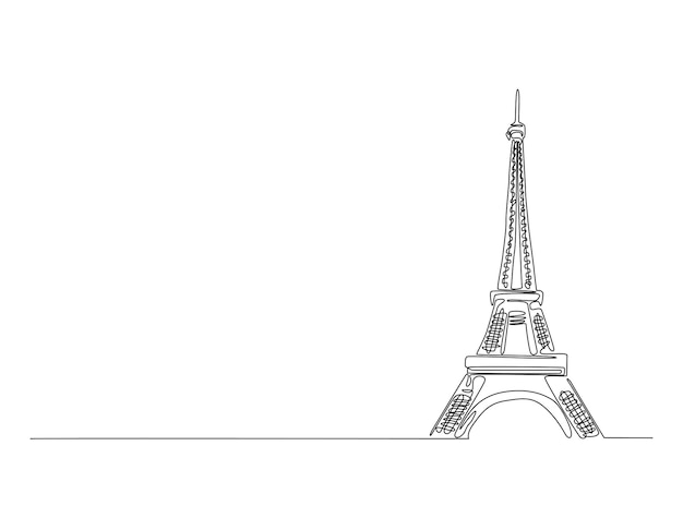 Kontinuierliche Zeichnung der Pariser Eiffelturm
