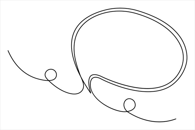 Kontinuierliche Zeichnung eines Sprachblasen-Symbols in einer einzigen Zeile Gesprächs-Textbox, Feedback-Nachrichtenbox und Co.